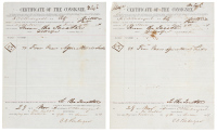 Two Certificates of the Consignee, San Francisco maritime documents