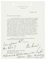 Letter from John F. Kennedy as President to John B. Connally