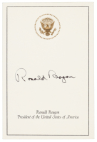 Presidential card signed by Ronald Reagan