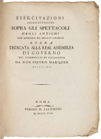 Esercitazione architettoniche sopra gli spettacoli degli antichi con appendice sul bello in generale