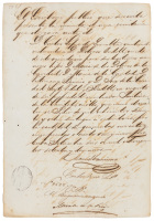 Notarized manuscript sale of 4 year old "negrito" 1872