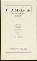 Dr. A. Mackenzie: Golf Course Architect, Leeds: Advisor to The Royal and Ancient St. Andrews, Prestwick, Troon, and Over 300 Other Golf Clubs