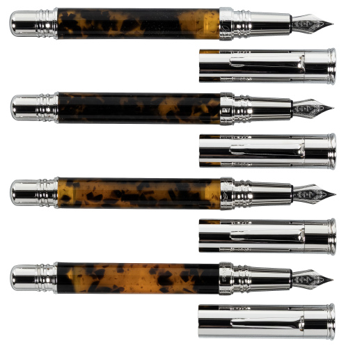 FERRARI DA VARESE: Spartacus Amber Lot of Four Fountain Pens