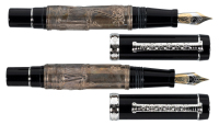 LABAN: Two Sterling Silver and Wood Fountain Pens