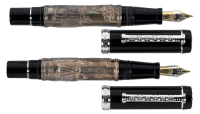 LABAN: Two Sterling Silver and Wood Fountain Pens