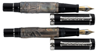 LABAN: Two Sterling Silver and Wood Fountain Pens