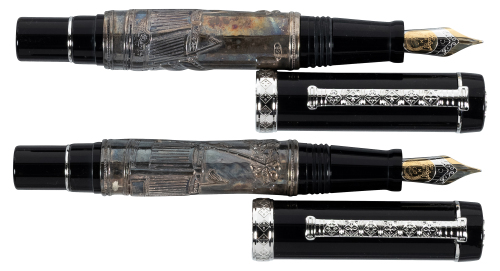 LABAN: Two Sterling Silver and Wood Fountain Pens