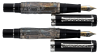 LABAN: Two Sterling Silver and Wood Fountain Pens