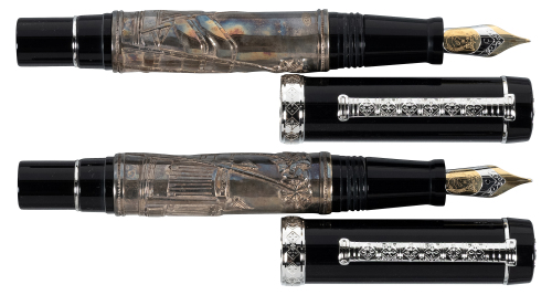 LABAN: Two Sterling Silver and Wood Fountain Pens