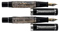 LABAN: Two Sterling Silver and Wood Fountain Pens