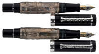 LABAN: Two Sterling Silver and Wood Fountain Pens