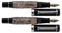LABAN: Two Sterling Silver and Wood Fountain Pens
