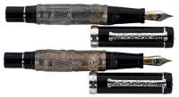 LABAN: Two Sterling Silver and Wood Fountain Pens