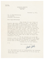 Typed letter from Arnold Genthe to Mr. J. Paget-Frederick[s]