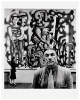 Fernand Leger with Irene and "Composition with Parrots", 1940