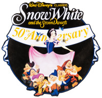 Snow White and the Seven Dwarfs 50th Anniversary lamppost sign