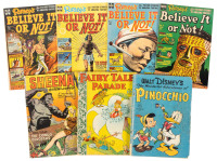 SHEENA No. 8, FAIRY TALE PARADE No. 4 * PINOCCHIO [4-Color No. 92] * RIPLEY'S BELIEVE IT OR NOT Nos. 1-4 * Lot of Seven Comics