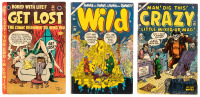 CRAZY No. 4 * GET LOST No. 1 * WILD No. 1 * Lot of Three Pre-Code Humor Comics