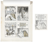 [Original Comic Art] TIM MANCUSI * SIN CITY U.S.A. * Original Art, with Two Production Transparencies and Copy of Mini-Comic