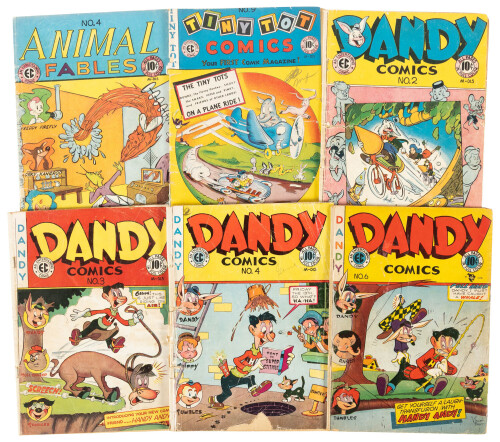 ANIMAL FABLES No. 4 * DANDY COMICS Nos. 2, 3, 4, 6 * TINY TOT COMICS No. 9 * Lot of Six Comics
