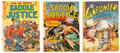GUNFIGHTER No. 12 [and] SADDLE JUSTICE Nos. 5 and 8 * Lot of Three Comics