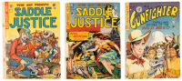 GUNFIGHTER No. 12 [and] SADDLE JUSTICE Nos. 5 and 8 * Lot of Three Comics