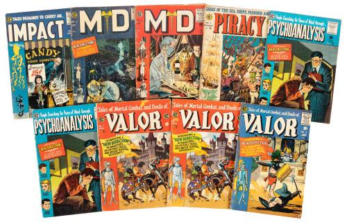IMPACT, M.D., PIRACY, PSYCHOANALYSIS, VALOR * Lot of Nine Comics