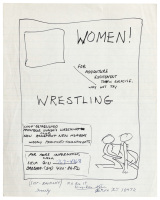 [Original Comic Art] ERIC STANTON * "Women Wrestling" Rough Sketch * With Approx. Two Dozen Reference Photos of Women Taken By Stanton