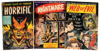 HORRIFIC No. 11 * NIGHTMARE No. 12 * WEB OF EVIL No. 14 * Lot of Three Comics