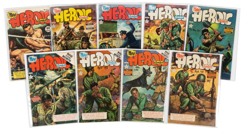 HEROIC COMICS Nos. 40, 69, 70, 71, 72, 75, 82, 86, 87 * Lot of Nine Comics * Lots of FRAZETTA Art