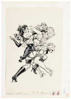 [Original Comic Art] ERIC STANTON * Catfighting Cuties * Official Stanton Stationery Illustration