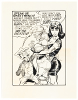 [Original Comic Art] ERIC STANTON * Sweet Gwendoline and Dominant Domestic * Official Stanton Catalog Card Illustration