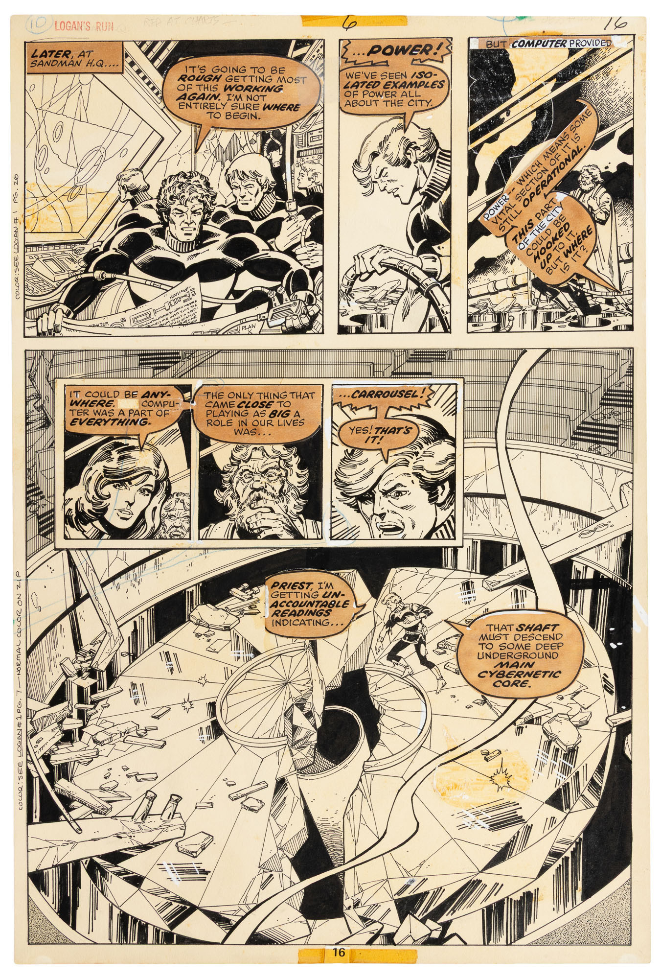 [Original Comic Art] TOM SUTTON and TERRY AUSTIN * LOGAN'S RUN No. 6 ...