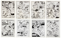 [Eric Stanton] Lot of Printer Work-Up Pages, Handwritten Notes, Text, and Illustration Cuts for the Original STANTON ARCHIVES Catalog * 43 Pieces