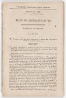Railroad to Oregon: ...Report...[on] the Memorial of Asa Whitney, relative to the construction of a railroad from Lake Michigan to the Pacific ocean...