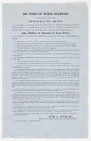 500 Tons of Wire Wanted. Proposals are invited by the undersigned, on the part of the Niagara Falls International Bridge Companies, for the construction of the wire cables of the railroad suspension bridge, of 800 feet span, to be erected over the Niagara