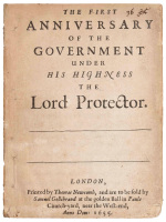 The first anniversary of the government under His Highness the Lord Protector