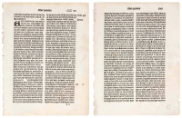 Two printed leaves from the Polycronicon