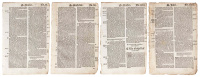 Four leaves from the 1540 Great Bible with text from the Gospels