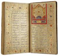 Manuscript book of Poetry in Arabic Script with illuminations in gilt and colors