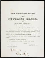 Notice of funeral procession for Commodore Matthew C. Perry, for the Seventh Regiment New York State Militia. National Guard. Regimental Order, No. 5.