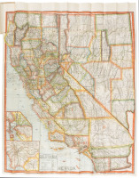 Complete Map of California, Showing Principal Automobile Roads, Electric Lines, Railroads, M.O. Postoffices, Banks, Rivers, Canals, and Last U.S. Census of all Towns