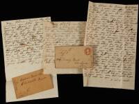 Series of three Autograph Letters signed by Samuel Wade, to Dulana Woods, regarding a runaway slave Bob