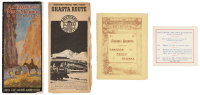 Three publications from railroad companies, with one piece of dining car ephemera