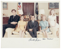 Photograph of the Nixon family, signed by Richard and Pat Nixon