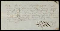 Manuscript agreement for the hire of a slave as a blacksmith
