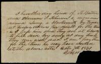 Manuscript contract for the hire of a slave who is a blacksmith by trade
