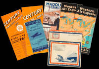 Seven early commercial airline advertisements, schedules, etc.