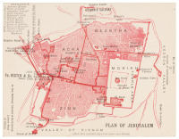 1920s A Plan of Jerusalem: Pocket-map for tourists to British-ruled Palestine
