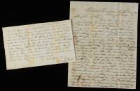 Autograph Letter signed by D.M. Woods, written from Tennessee in 1849 to John Gibb in San Francisco, but waylaid by Indians along the trail